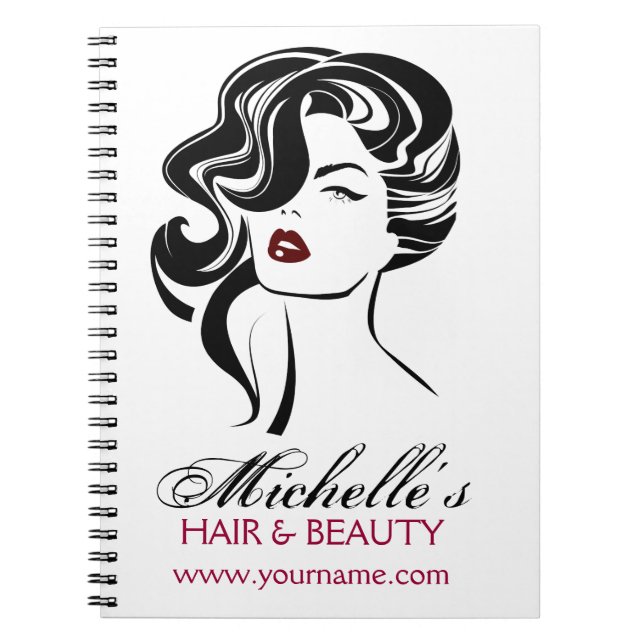 Lovely girl with wavy hair Makeup Icon Notebook (Front)