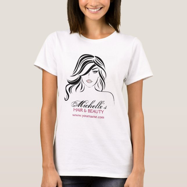 Lovely girl with wavy hair Makeup Icon T-Shirt (Front)