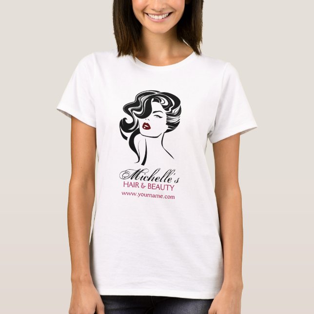 Lovely girl with wavy hair Makeup Icon T-Shirt (Front)