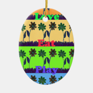 Lovely Girly Hakuna Matata colours Gifts.png Ceramic Tree Decoration