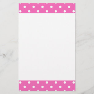 Lovely, girly pink polka dots stationery