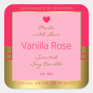 Lovely Girly Product Packaging Label Pink and Gold