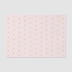 Lovely Gold Hearts Faux Foil Pattern on Pale Pink Tissue Paper