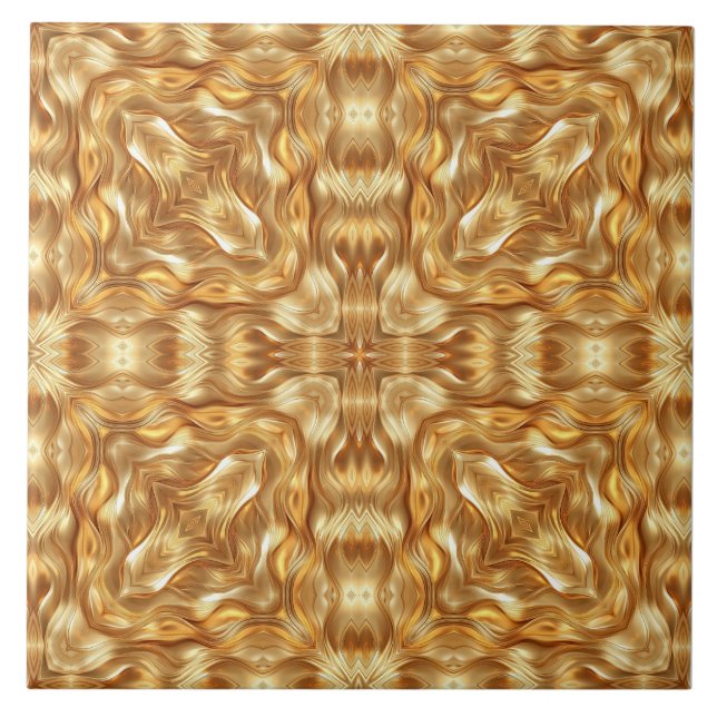 Lovely golden abstract pattern tile (Front)