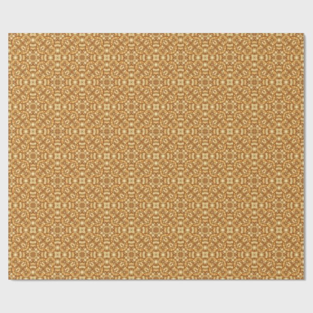 Lovely golden abstract pattern wrapping paper (Flat)