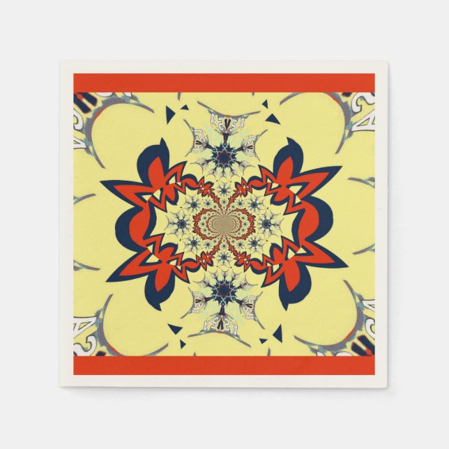 Lovely golden red simple personalised creamy art napkin (Front)