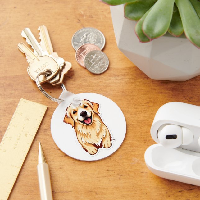 Lovely Golden Retriever Keychain (Desk)