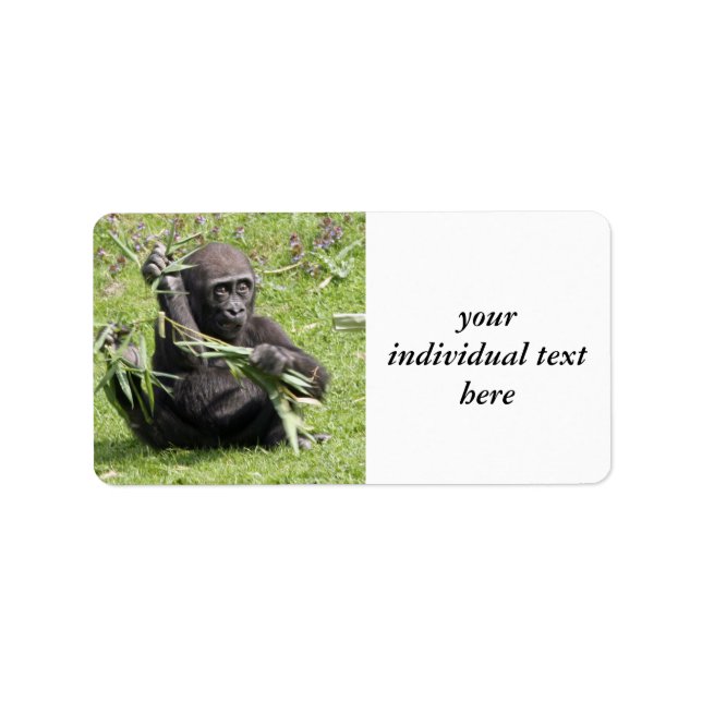 Lovely Gorilla Baby Label (Front)