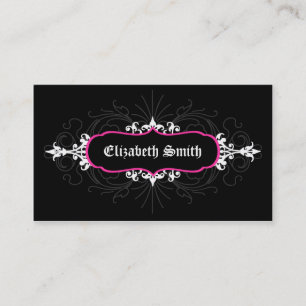 Lovely Gothic Business Card Pink/Grey
