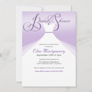 Lovely Gown Bridal Shower Invitations
