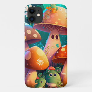 Lovely green cute baby mushrooms       iPhone 11 case