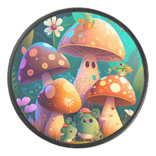 Lovely green cute baby mushrooms       hockey puck