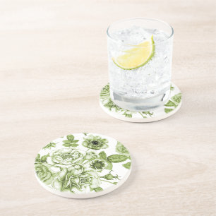 Lovely Green Roses Coaster