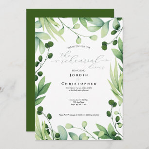 Lovely Greenery Rehearsal Dinner Invitation