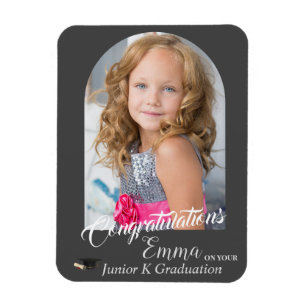 Lovely Grey Congratulations JK Graduation Photo Magnet