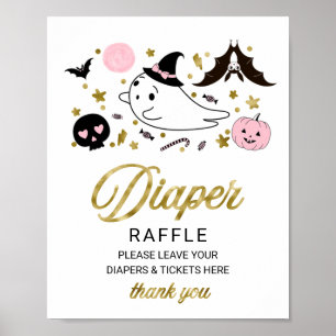 Lovely Halloween Baby Shower Diaper Raffle Sign