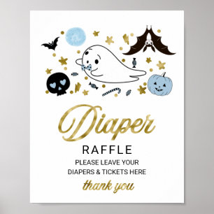 Lovely Halloween Baby Shower Diaper Raffle Sign
