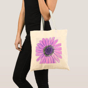 Lovely Hand Sketched Flower Tote bag