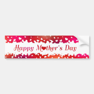 Lovely Happy Mother's Day Hearts Bumper Sticker