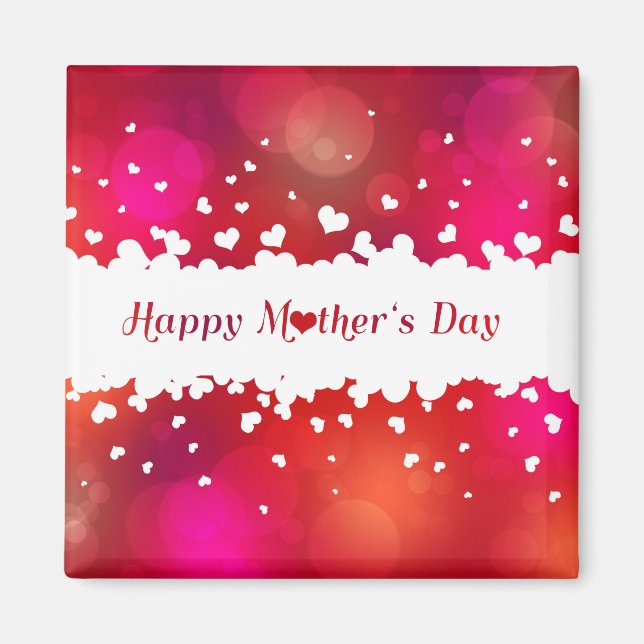 Lovely Happy Mother's Day Hearts Magnet (Front)