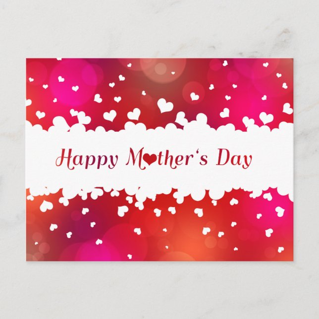 Lovely Happy Mother's Day Hearts Postcard (Front)
