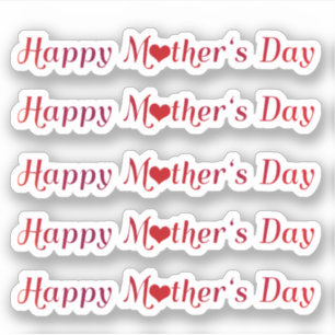 Lovely Happy Mother's Day Typography Heart Text