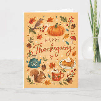 Lovely Happy Thanksgiving Holiday Greeting Card