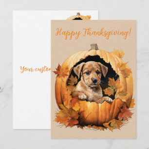 Lovely Happy Thanksgiving Puppy Watercolor Cards