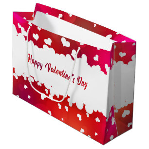 Lovely Happy Valentine's Day Hearts Large Gift Bag
