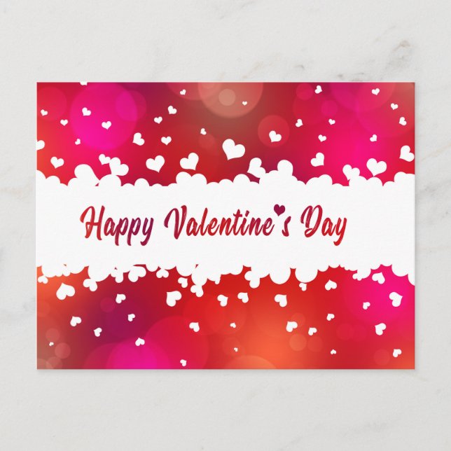 Lovely Happy Valentine's Day Hearts - Postcard (Front)