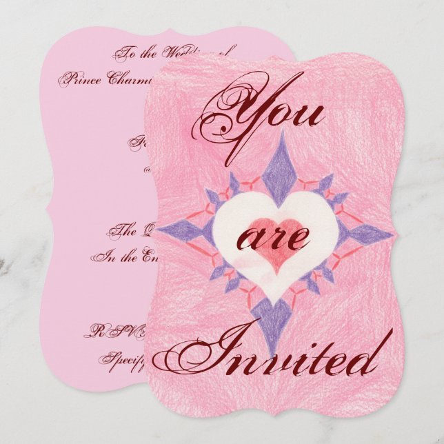 Lovely Heart Invitation (Front/Back)