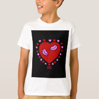 Lovely Heart Kisses Boys Basic White T Shirt