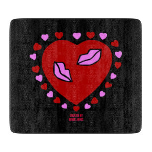 Lovely Heart Kisses Cutting Board
