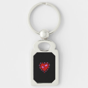 Lovely Heart Kisses Rectangle Keychain