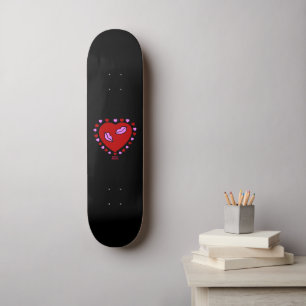 Lovely Heart Kisses Skateboard