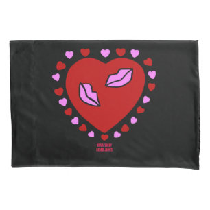 Lovely Heart Kisses Standard Pillowcase