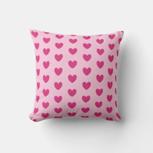 Lovely Heart Pattern on Pink Cushion