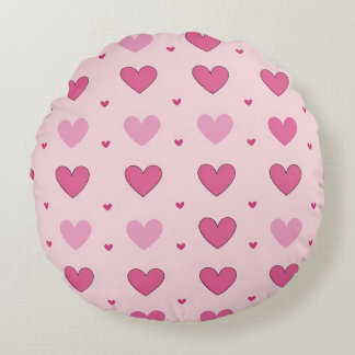 Lovely heart pattern Round Pillow