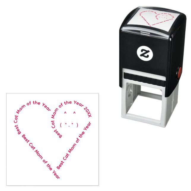 Lovely heart shaped text cat mum  self-inking stamp (In Situ)