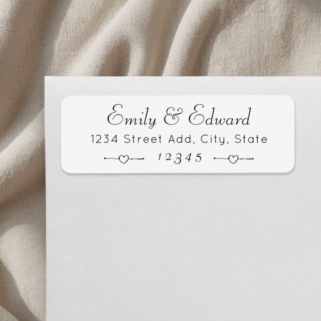 Lovely Hearts Couple Names Wedding Return Address (Creator Uploaded)
