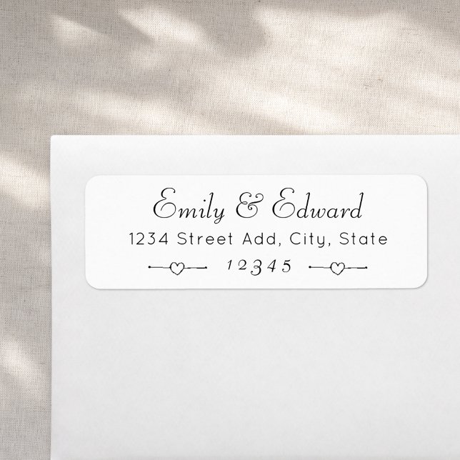 Lovely Hearts Couple Names Wedding Return Address (Creator Uploaded)