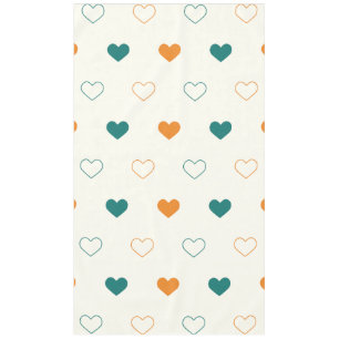 Lovely hearts / green orange cream tablecloth