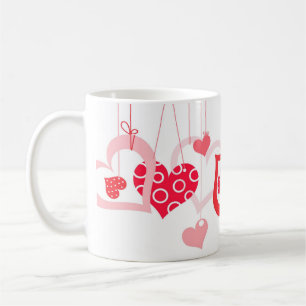 Lovely Hearts Hanging Valentine Cute Mug