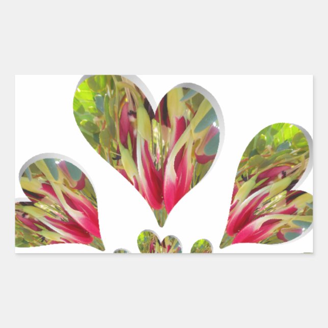Lovely Hearts Humanitarian Day The World Needs Lov Rectangular Sticker (Front)