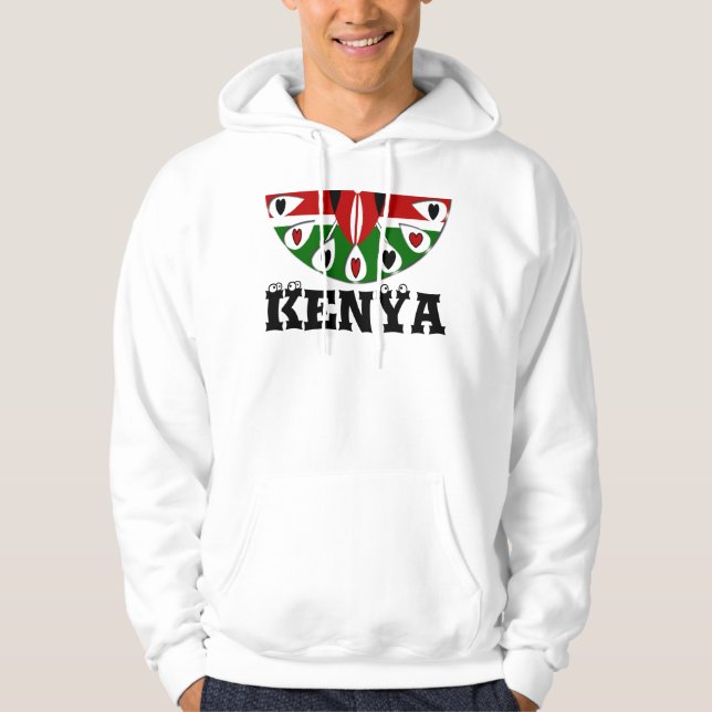 Lovely Hearts Kenya: Flag Art Motif Hoodie (Front)