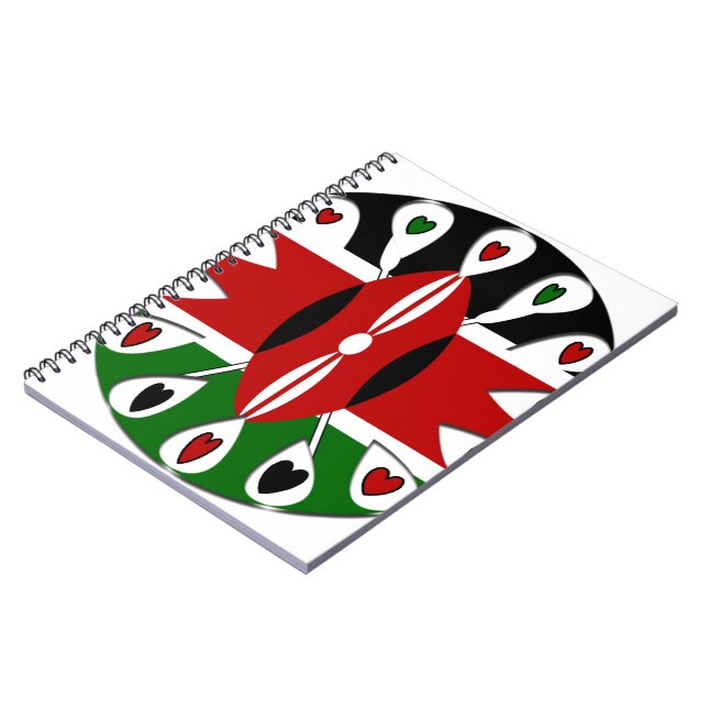 Lovely Hearts Kenya: Flag Art Motif Notebook (Left Side)
