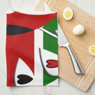 Lovely Hearts Kenya: Flag Art Motif Tea Towel