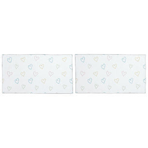 Lovely hearts pattern - Shower Curtain - Large Pillowcase