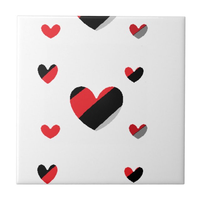 Lovely hearts pattern tile (Front)