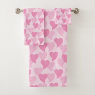 Lovely Hearts Seamless Pattern Bath Towel Set